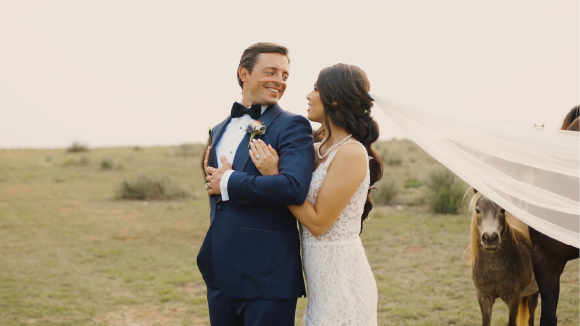 Man and woman looking at each other for picture